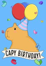 capybara birthday card created by Sam Spencer