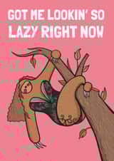 Lazy in Love Sloth Card created by Tishy Tashy
