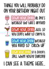 Down Your Drink Night Out Card created by TeePee Creations