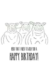 Sheep Herd Birthday Card 1000 created by Freja Norse Illustrations