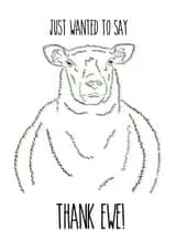 Thank Ewe Sheep Card created by Freja Norse Illustrations