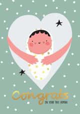 Congrats On Your Tiny Human card 1001 created by NICHOLA COWDERY ILLUSTRATIONS