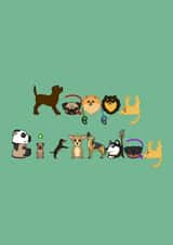 Happy Birthday Dogs card created by @hairheadsart