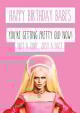 Not a joke, just a fact. Bimini Drag Queen Birthday Card. created by Pop Culture Cards