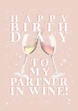 Pink Partner in Wine Birthday Card created by Little Eden Studio