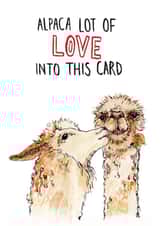 Cute Alpaca Pun Anniversary Card / Valentines Day Card - Alpaca Lot Of Love Into This Card created by Bramble Designs