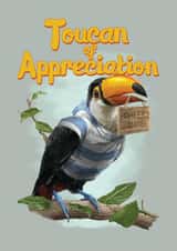 Funny Toucan Thank You Card created by Fasanian Artistry