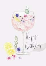 Pretty Birthday Card - Gin Cocktail Glass created by Sage and Hart