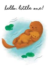 Cute Otter New Born Card created by Sophie Kent Illustration
