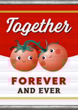 Together forever card with canned tomates created by Pupsiku