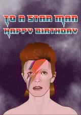 David Bowie Star Man Birthday Card created by Liam Harris