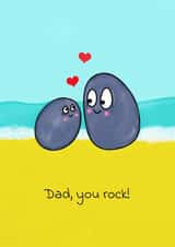 Dad, you rock! Father's Day card created by Quack Animal Art