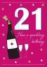 21st birthday champagne card created by Missycards