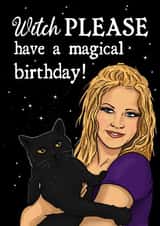 Funny Birthday Card - Sabrina The Teenage Witch - Witch Please created by Dark Cult Art