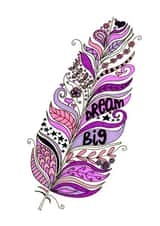 Dream big good luck feather card created by Fefe Teale