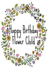 Flower child's birthday card created by Fefe Teale
