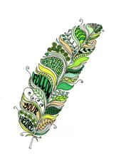 Inspirational feather card created by Fefe Teale