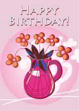 Rose Pink Floral Jug Birthday Card created by Susan Marie Williams