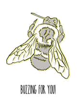 Buzzing For You! Bumble Bee Card created by Freja Norse Illustrations