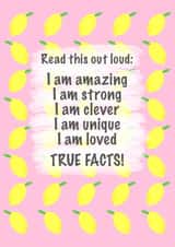 Positive Affirmations Lemons Card created by Jennifer Claire Design