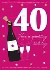 40th champagne birthday card created by Missycards