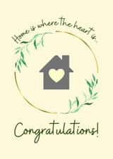 Cute New Home Card - Wreath - Home Is Where The Heart Is created by Beth