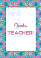 Funky Teacher thank you card created by Emily Kate