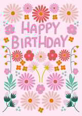 Pink Floral Happy Birthday created by Alice Potter