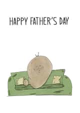 Literal couch potato Fathers Day card created by Cheeky Cards by Ginger