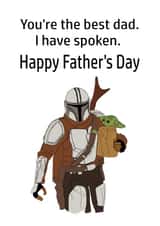 You're the best dad, Mando Father's day card created by A Good Day to Doodle