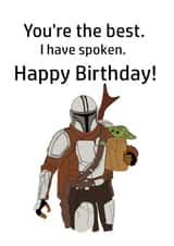 You're the best - Mando birthday card. created by A Good Day to Doodle