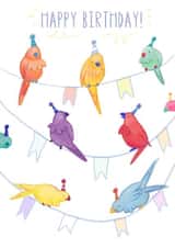Cute Colourful Parrots Birthday Card created by Carina Roberts