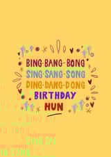 Bing - Bang - Bong Drag race Birthday Card created by Faye Finney