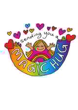 Colourful fun magic hug card created by Boopino