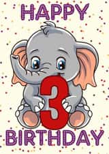 Cute 3rd Birthday Elephant Card created by Love Gifts
