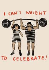 I Can't Weight To Celebrate congratulations card created by Cards Inc.lusive