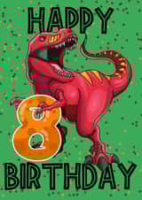T-Rex Dinosaur 8th Birthday Card created by Love Gifts