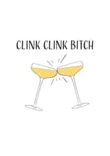 Fun Birthday/Congratulations Card - Clink Clink - Cocktails created by EJF Illustration