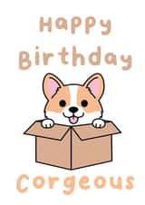 Corgi Birthday Card created by The Galactic Panda