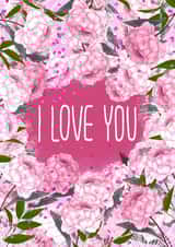 Floral I love you Anniversary card created by JeJu Studio