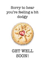 Get well soon Jammy Dodger card created by Lucy Hughes