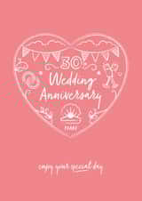 Pretty Pearl Wedding Anniversary Card - 30 Years - Enjoy Your Special Day created by Sharon Armstrong Creative