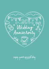 Pretty China Wedding Anniversary Card - 20 Years - Enjoy Your Special Day created by Sharon Armstrong Creative