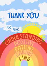 Rainbow and Sunshine Thank You Card created by The Adorned Page