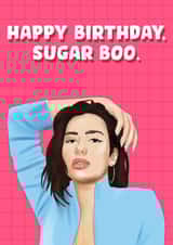 Sugar Boo Dua Lipa Birthday card created by Pink + Pip