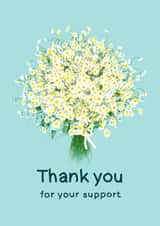 Classic Daisy Bouquet Thank You Card for clients and acquaintances. created by JeJu Studio