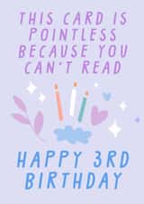 Funny 3rd Birthday Card - Pointless - For Kids created by URGHH Card Co.