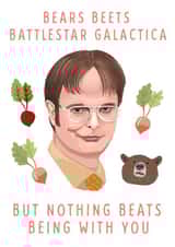 Funny Dwight Quote Anniversary Card / Valentines Day Card - The Office US - Bears Beets Battlestar Galactica created by URGHH Card Co.