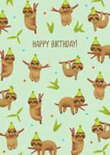 Cute Birthday Card - Sloths - Happy Birthday created by Evie Garnett Designs