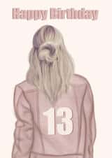 Trendy 13th Birthday Girl Card created by EL ILLUSTRATES